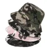 Curly Lamb Wool Fisherman Mössor Kvinnor Man All-Match Camouflage Hat Vår Höst Vinter Håll Varma Plush Caps Fashion 4 Färger Bucket Cap