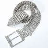 Hitie High Quality Rhinestones Belt for Women Female Luxury Silver Crystal Diamond Waist Chain Wedding Belt Pin Metal Buckle Q0624962117