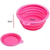 20 pièces bols pliables en Silicone pour chien 350ml couleur bonbon voyage en plein air Portable chiot Doogie animaux de compagnie récipient de nourriture plat d'alimentation en ventes