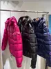 Herr/Kvinnor Doule Dragkedja Design Hooded Down Coat Thick Warm Jacket Vattentät Parkas Svart/Vit/Lila Färg