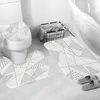 Douche gordijnen 3/4 stuks geometrie set 3d print European badkamer toilet deksel deksel deksel badkleed Boheems gordijn