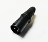 Никелированный PIN-код, XLR 3Pin мужской разъем кабеля конечного адаптера, черный цвет / 3шт