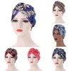 Stampa floreale Signore Turbante Cofano nodo superiore Interno Hijab Caps africano twist headwrap Donne testa avvolge India Cappello Hijab Cap 2021