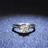 Anello in oro giallo 18 carati con diamante a taglio eccellente, colore buono, anello in moissanite, gioielli in argento 925, regalo per ragazza