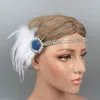 Clipes de cabelo Barrettes 1920s Feather Headdress Banquet Pons Bridal