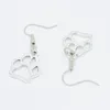 Cat Silver Color Pet Cat Dog Lover Paw Stampa Ciondolo Cucciolo Cute Animal Footprint Orecchini Donne Girl Jewelry