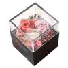 Portagioie in vera rosa conservata, portagioie, anello, collana, fiore in fiore, set regalo romantico per la festa della mamma, per matrimonio, San Valentino, compleanno