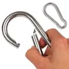Stainless Steel Spring Clip Hook Carabiner Keychain Outdoor Water Bottle Camp Climbing Snap Lock Buckle Fishing Tool Cycling Caps & Masks