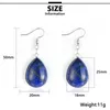 Dangle Avize Doğal Taş Su Damlası Açıklama Kadınlar İçin Kolye Küpe Lapis Lazuli Onyx Kristal Moda Partisi Takı