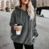 Winter Dames Sherpa Hoodies Oversized Fleece Hooded Pullover Losse Pluizige Jas Warm Streetwear Hoodies 210930