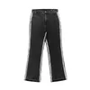 High Street Europäische und amerikanische Hip-Hop-Flare-Jeans Retro Schwarz Blau Gewaschen Abgenutzte Seite Graffiti Flared Denim-Hosen Männer Frauen C0607