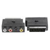 Connectors Hot RGB Scart to 3 RCA S-Video Adapter Composite RCA SVHS Audio For Video DVD Recorder TV Television Projector