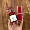 Premierlash Marque Parfum Rouge À Lèvres 2pcs Ensemble 50ml Parfum Cerise + 1pcs Rouges À Lèvres Maquillage Coffret Cadeau 2 en 1 Collection De Cosmétiques Stock Livraison Rapide