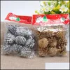 Праздничные принадлежности Garden9pcs Золотые сосновые конусы DIY Xmas Дерево Украшения кулон Рождественские Украшения Домашний декор Доставка 2021 Звр