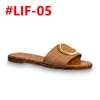 2024 Desinger tofflor Slide Thong Sandal Brown Leather Letters Sandaler Kvinnor Slipper Män glider vid Waterfront Womens 35-41 med låda och dammväska #LIF-01