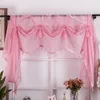 Budloom European style luxury tulle valance Curtain for living room green pink kitchen sheer valances Curtain for living room 210712