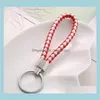 Wydarzenie Favor Imprezy Świąteczne Party Supplies Home Garden Cr Mieszanka Kolor PU Skórzana Pleciona Pleciona Woven Keychain Rope Pierścionki Fit DIY Circle Wisiorek Key Ch