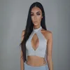 Seksi Kadın Moda Kırpma Tops Katı Renk Tankı Tops Büstiyer Sutyen Yelek Düşük Kesim Göğüs Kırpma Üst Bralette Kolsuz Casual Giysileri 210522