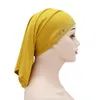 Kvinnor Muslim Head Scarf Stretch Hijab Cover Headwrap Elastic Undercarf Cap Arab Scarf Inre huvudband Bonnet Tube Caps