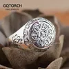 Real Solid 925 Sterling Silver Jewelry Vintage Buddha Six Words039 Mantra Rings For Women And Men Bijouterie Fine 2202099758984