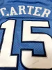 Доставка от США Винс Картер № 15 Баскетбол Джерси Северная Каролина Tar Каблуки Требовые изделия Мужчины Все сшитые синий Размер S-3XL Высочайшее качество