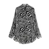 vintage Women Shirts Loose Plus Size Streetwear Cotton Top Female Long Sleeve Zebra Pattern Shirt Sun Proof Blouse 11913 210427