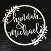 Custom Personalized Bride and Groom Name garland Shape Rural Wedding Wooden Table Decoration For Mr&Mrs Wedding Photo Props 210408
