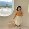 Milancel 2021 ربيع جديد ملابس الاطفال تنورة الكورية فتاة حلوة مطرزة زهرة تنورة 210331