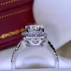 2 Carat 8mm Brilliant Cut VVS1 Diamond Test Past Round D Color Wedding Ring Women 925 Silver Luxury Gemstone Rings T200905276y