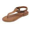 Letnie kobiety płaskie sandały T Pasek Flip klapki damskie buty plażowe damskie sandalia soild