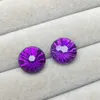 Pendientes violetas hermosos de amatista natural materia prima 7.6ct Especificaciones 10 * 7.3 mm H1015