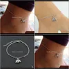 Anklets Drop Delivery 2021 Fashion Jewelry Simple Style Elephant Animal Pendant Sier Color Metal Plated Chain For Women Foot Anklet Small Gif