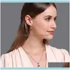 Earrings Sets Jewelryearrings & Necklace Crystal Cherry Pendant Gold Color Metal Chain For Women Girl Weddings Jewelry Set Drop Delivery 202