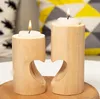 Wooden Tea Light Candle Holder Heart Hollowed-out Candlestick Romantic Decoration for Home Birthday Party Wedding