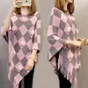 ショール秋と冬の韓国の韓国語版のフリンジバットシャツ不規則コートブラウス大型Cloak 210427