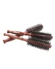 Roller Comb Borstar Verktyg Trähandtag Naturlig Bristle Curly Hair Combs Fluffy FriseRing Barber Tool Twill och Rak borste för val