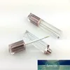 40pcs/lot Square Lip Gloss Tube Rose Gold Silver Refillable Bottles Plastic Empty Packaging Liquid Lipstick Container