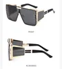 Gafas de sol con montura grande para amantes Pareja Gafas con personalidad Metal One-Piece Street Shooting Cool Beach 7 colores 10PCS