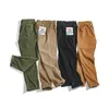 Maden Brown Corduroy Spodnie Mężczyźni Solid Harajuku Pogranicze Cargo Vintage Casual Streetwear Spodnie Safari Dna 210406