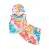 Enfants Vêtements Ensembles Garçons Filles D'été tie-dye Sans Manches Top shorts Costume Enfants À Capuche gilet style occidental Impression Boutique Vêtements wmq879