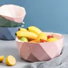 Double-Layer Drain Basket Storage Basket Strainers Vegetable Cleaning Colander Tool Organizer Fruit Tray Kitchen Accessories 210626