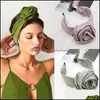 Fasce per capelli Gioielli Vintage Bohemian Rose Flower Satin Hairband Fascia per capelli Copricapo Aessories Drop Delivery 2021 Vi2So