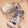 BPA Free Gradiënt Mason Jar of Milk Tea Cup Classic Geïsoleerde Tuimelaar Ketel Metalen Cover met een stro grootte stro 210804