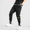 Hommes pantalons noir Hip Hop Streetwear Cargo survêtement pantalons de survêtement Harajuku mode coréenne pantalons décontractés marque Slim pantalon hommes 211119