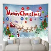 Tapestries Christmas Tapestry Cartoon Rode Santa Claus Xmas Tree en Bal Elanden Vakantie Partij Art Decor Doek Woonkamer Muur Hanging Deken