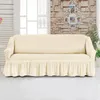 Krzesło Okładki L Kształt Bubble Design Sofa Do Salonu Zestaw Set Anti Slip Cauch Slipcover Cotton Tkaniny z Spódnicą Koronką 1-4 Seat