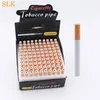 77MM Mini Aluminium Céramique Pipes Portable Cigarette Forme Fumer Pipe Tabac Sec Herb Main Pipes Fumée Accessoires Cadeaux En Gros