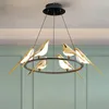 Style nordique créatif forme d'oiseau lustre en alliage acrylique chambre chevet salon couloir Angle réglable lumière décorative pendentif Lam