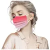 2022 Masque de protection jetable à trois couches pour masques blush dégradés à impression couleur adulte