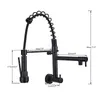 SHBSHAIMY Spring ORB Black Kitchen Faucet Pull Down Chrome Single Cold Wall Mounted Kitchen Taps Dual Function Sprayer Taps 211108